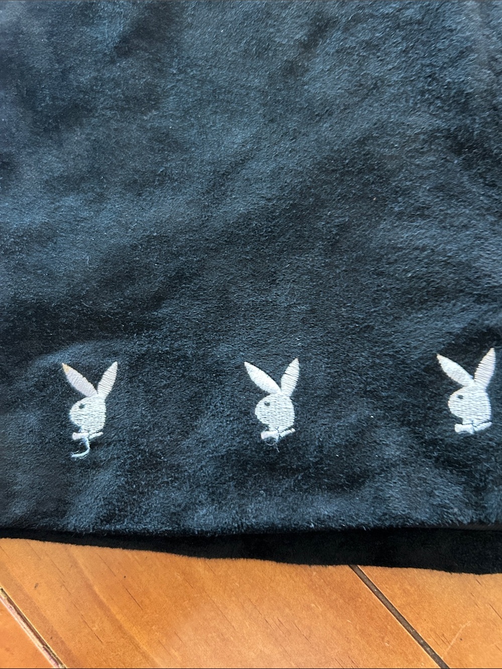 Vintage Playboy Leather & Suede Bunny Logo Mini Skirt – Size 8 - Picture 4 of 6